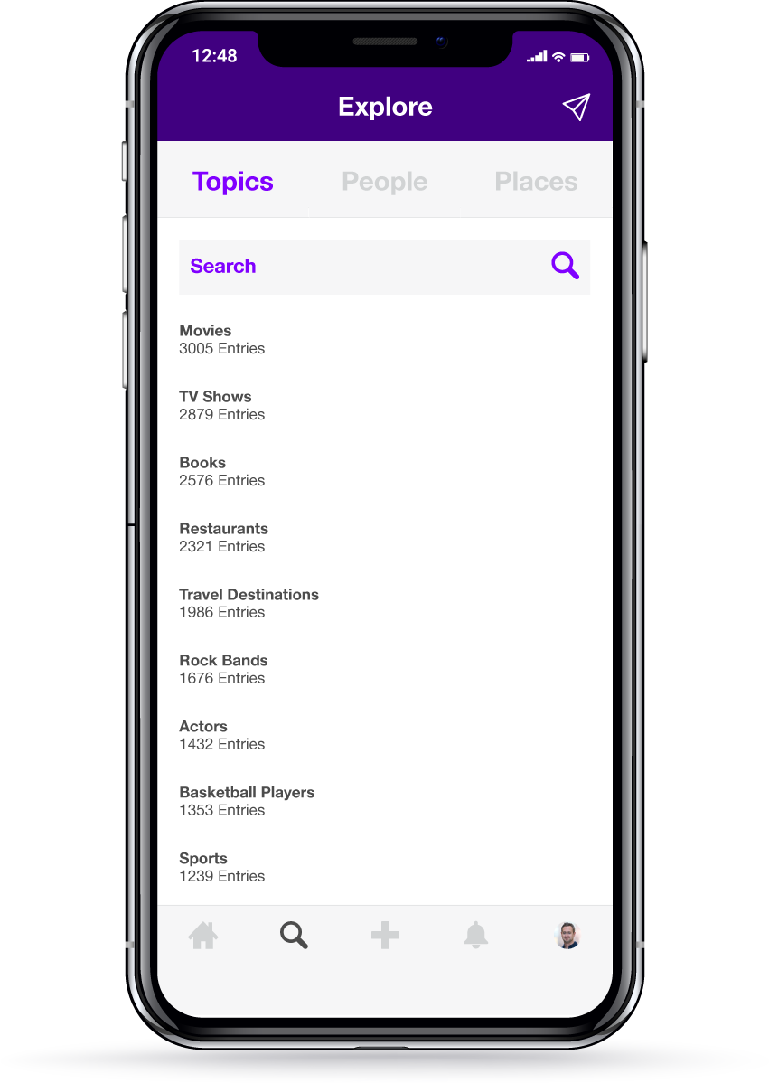 mobile screen showing Top 5 app